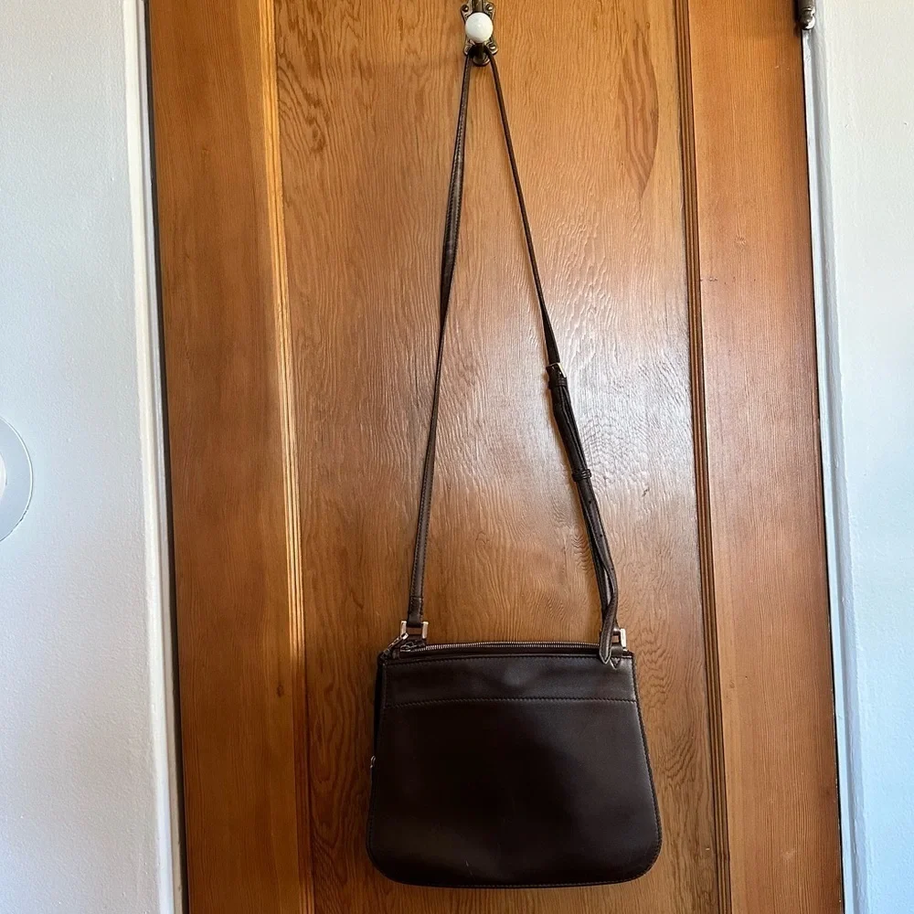 loro piana milky way leather brown crossbody bag